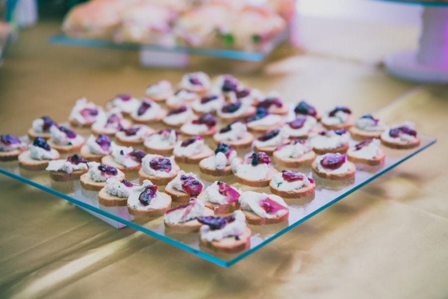 Photo of hor d'oeuvres at a coporate event to show the capabilities of the Nikkor 60mm f2.8 G