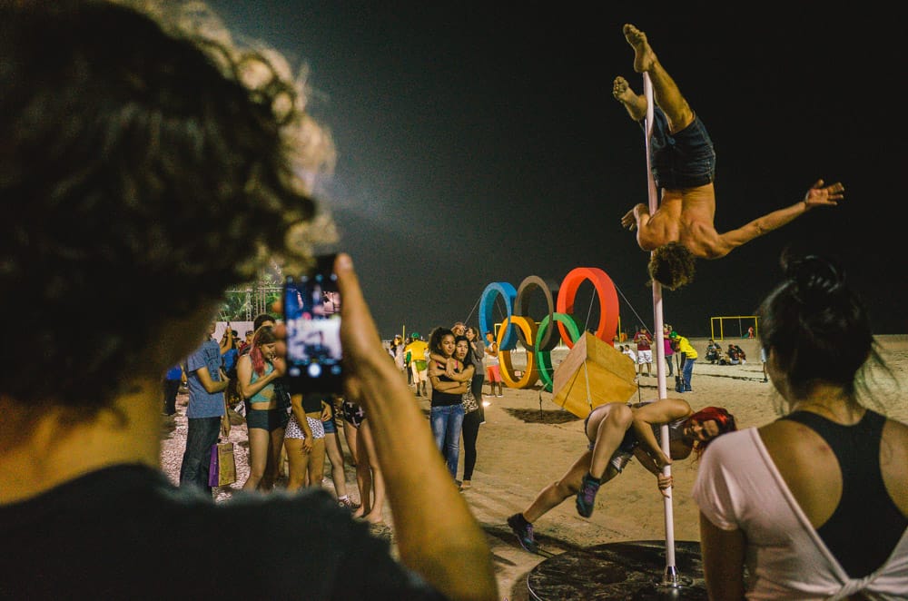 Street photography at night in Rio de Janeiro during Olympics