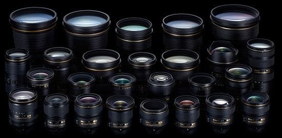Image showing a bunch of Nikon lenses for article about the best Nikon DX lenses