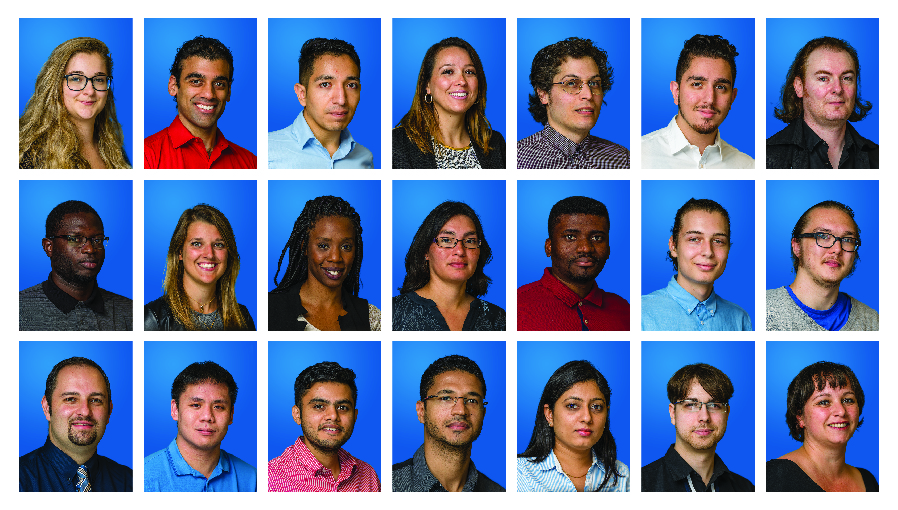 Example image of a directory of portrait images of employees of a company